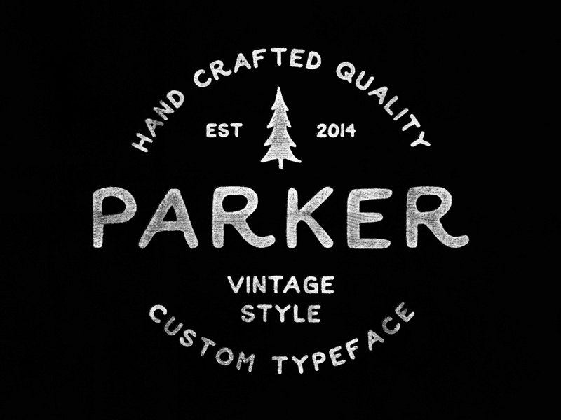 Пример начертания шрифта Parker