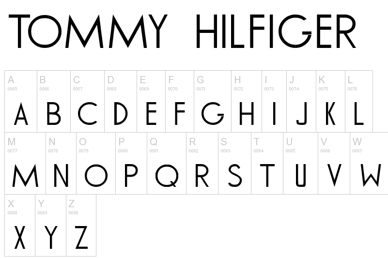 Пример начертания шрифта Tommy Hilfiger AF
