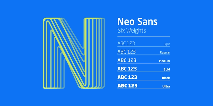 Пример начертания шрифта Neo Sans Pro