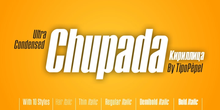 Пример начертания шрифта Chupada