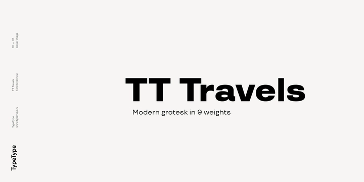 Пример начертания шрифта TT Travels