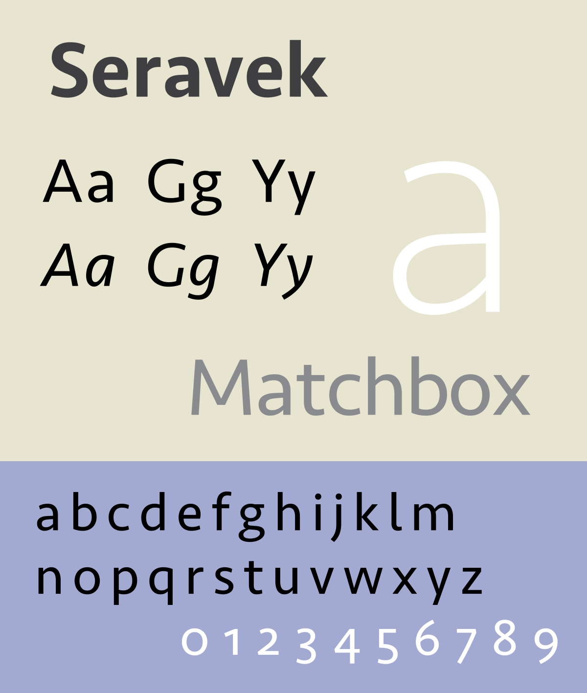 Пример начертания шрифта Seravek