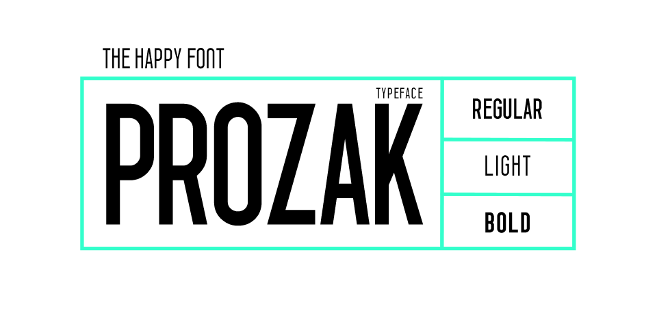 Пример начертания шрифта zProzak