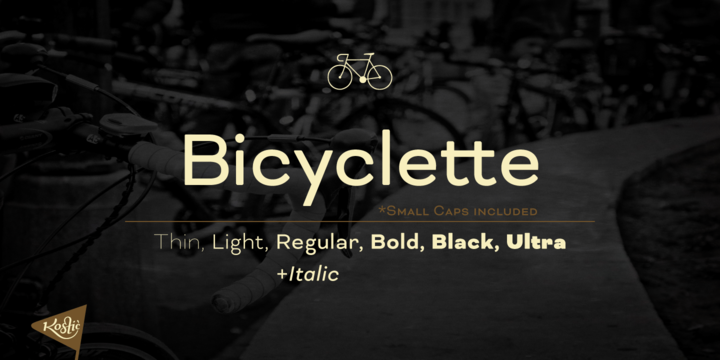 Пример начертания шрифта Bicyclette