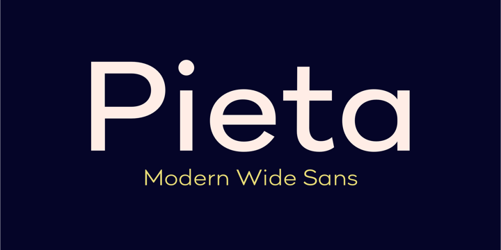 Пример начертания шрифта Pieta