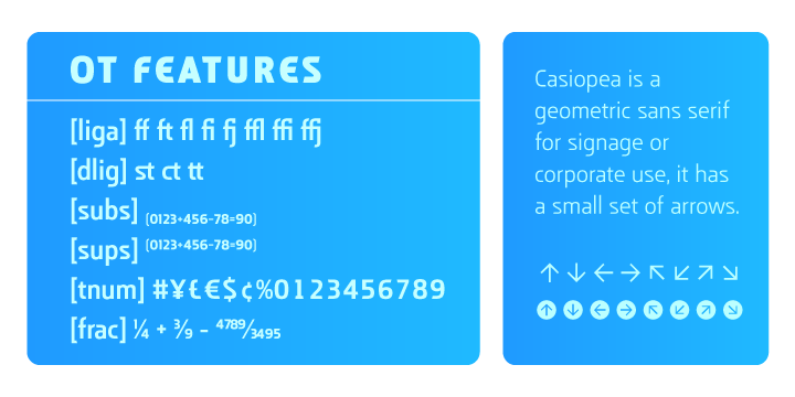 Пример начертания шрифта Casiopea