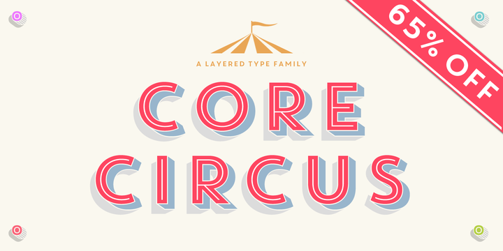 Пример начертания шрифта Core Circus