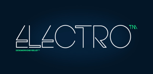 Пример начертания шрифта Electro Promo
