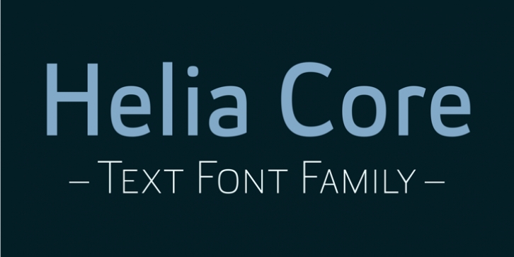 Пример начертания шрифта Helia Core
