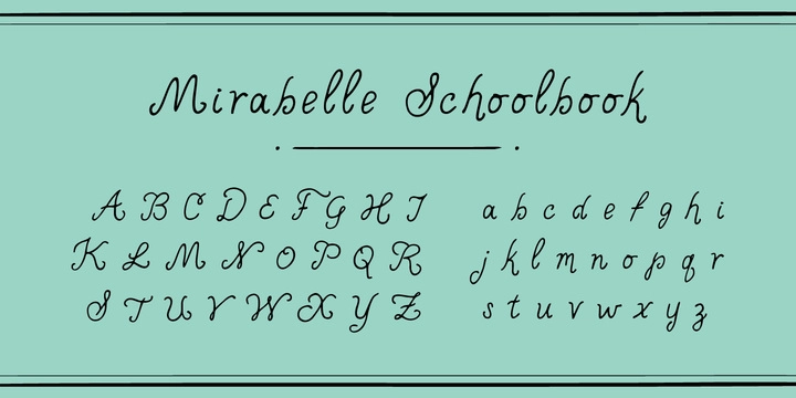 Пример начертания шрифта Mirabelle