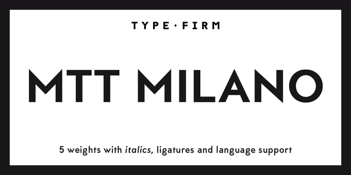 Пример начертания шрифта MTT Milano