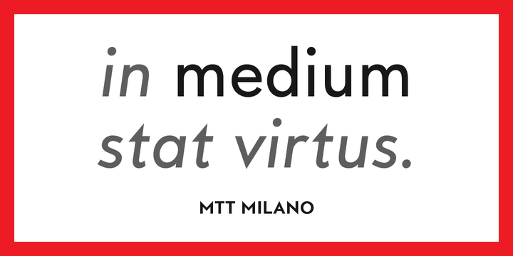 Пример начертания шрифта MTT Milano