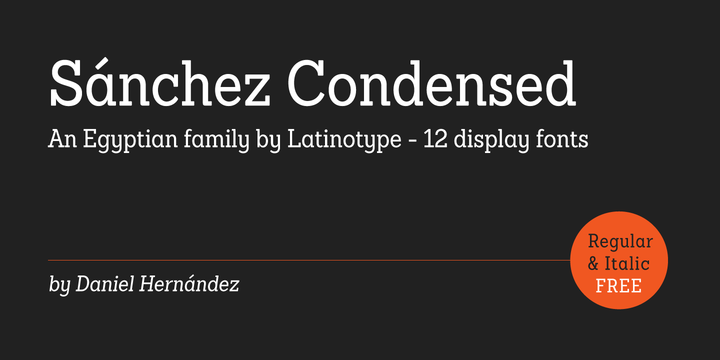 Пример начертания шрифта Sanchez Condensed