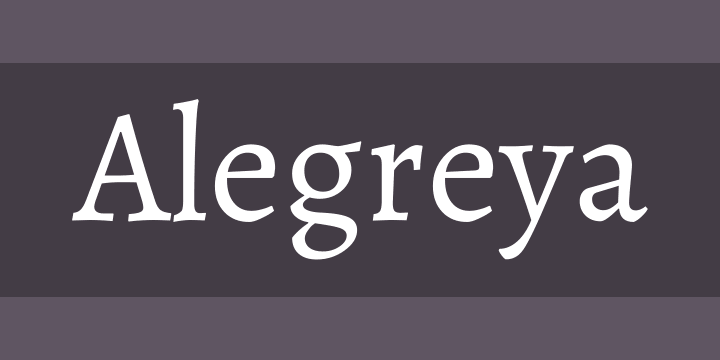 Пример начертания шрифта Alegreya