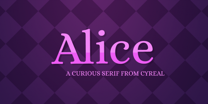 Пример начертания шрифта Alice