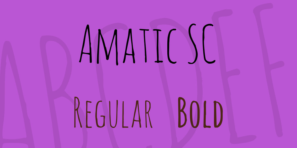 Пример начертания шрифта Amatic SC