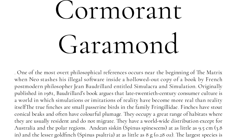 Пример начертания шрифта Cormorant Garamond