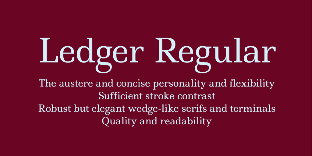 Пример начертания шрифта Ledger