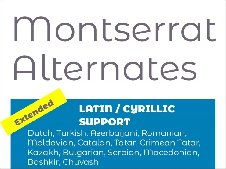 Пример начертания шрифта Montserrat Alternates