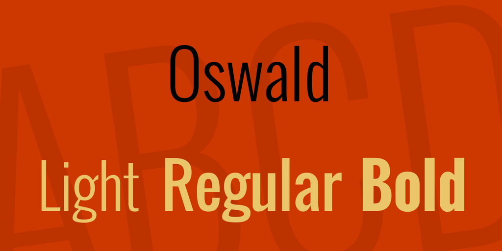 Пример начертания шрифта Oswald