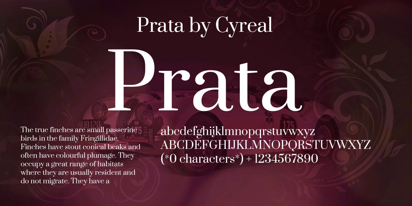 Пример начертания шрифта Prata