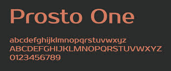 Пример начертания шрифта Prosto One