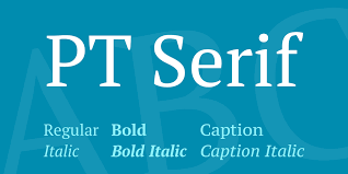 Пример начертания шрифта PT Serif