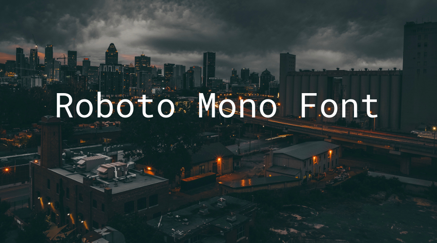 Пример начертания шрифта Roboto Mono