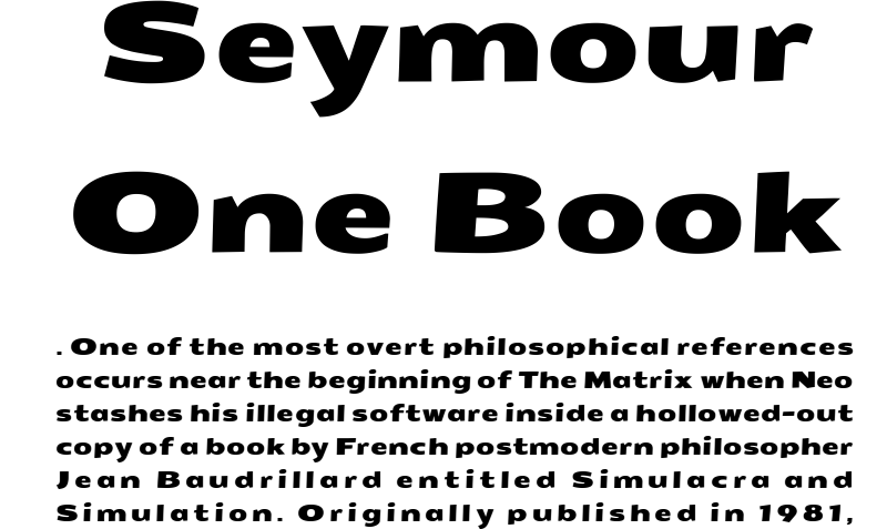 Пример начертания шрифта Seymour One