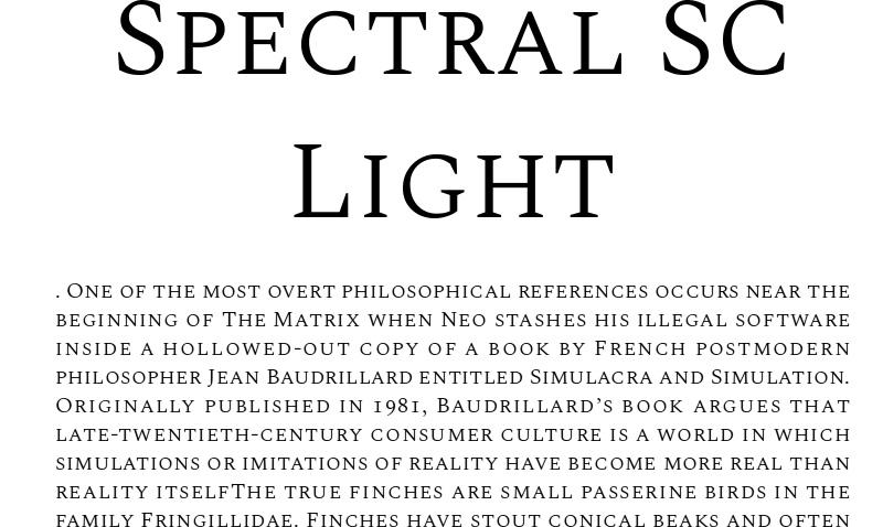 Пример начертания шрифта Spectral SC