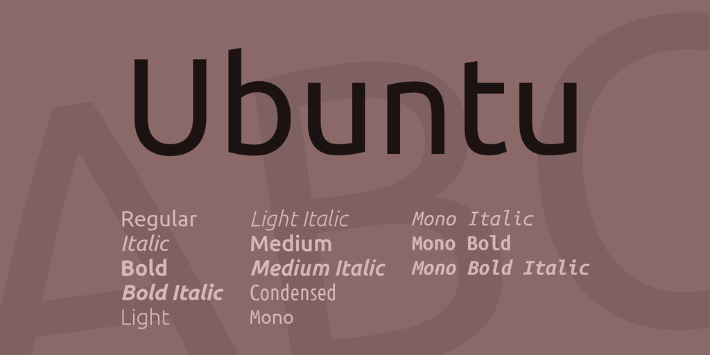 Пример начертания шрифта Ubuntu