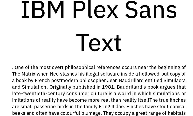 Пример начертания шрифта IBM Plex Sans