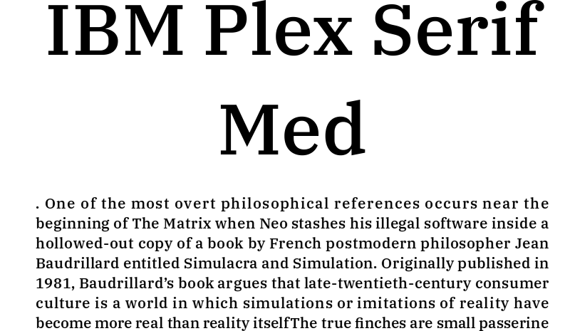 Пример начертания шрифта IBM Plex Serif