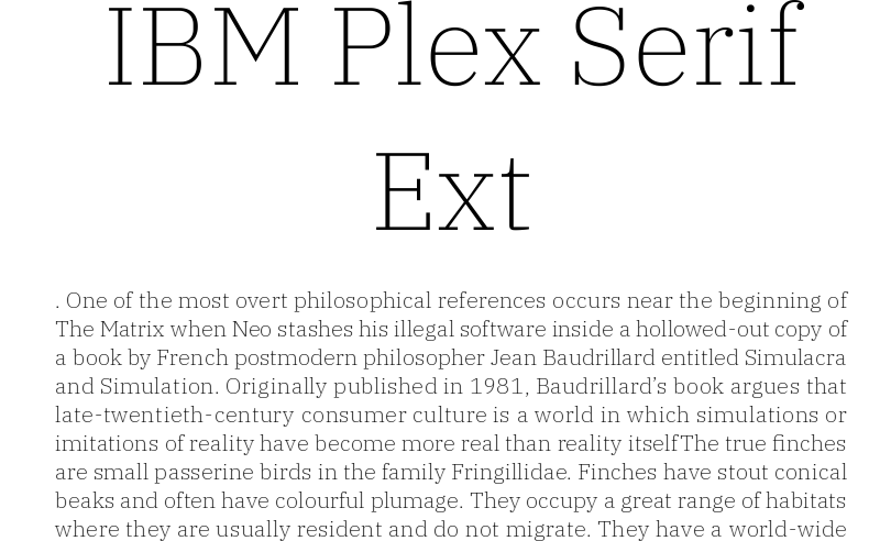 Пример начертания шрифта IBM Plex Serif