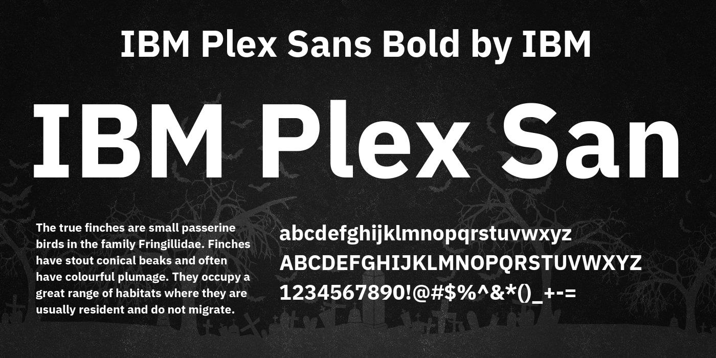 Пример начертания шрифта IBM Plex Sans Condensed
