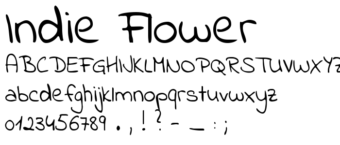 Пример начертания шрифта Indie Flower