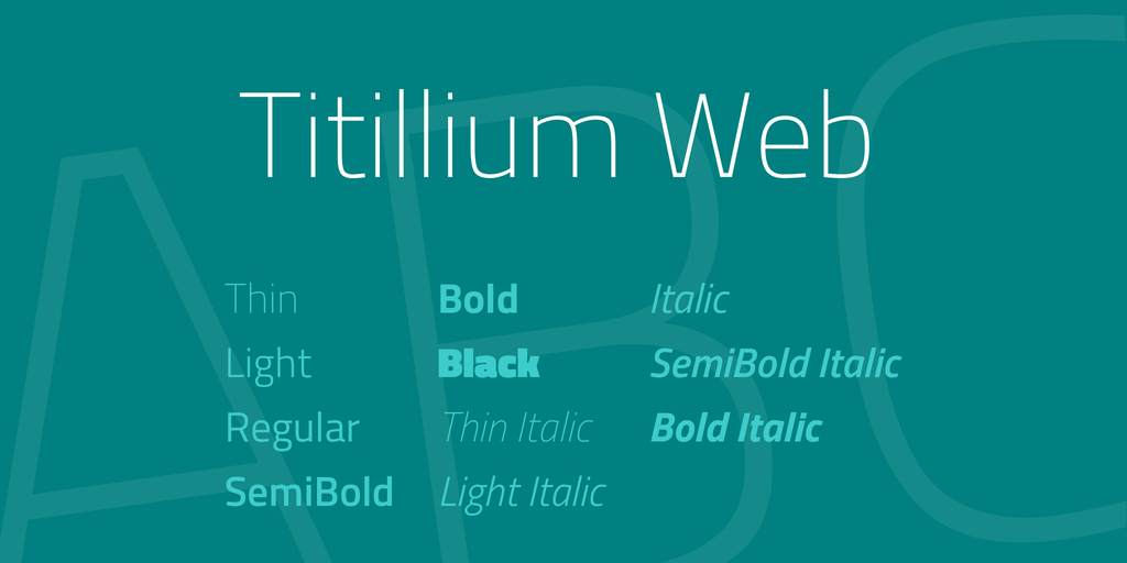Пример начертания шрифта Titillium Web