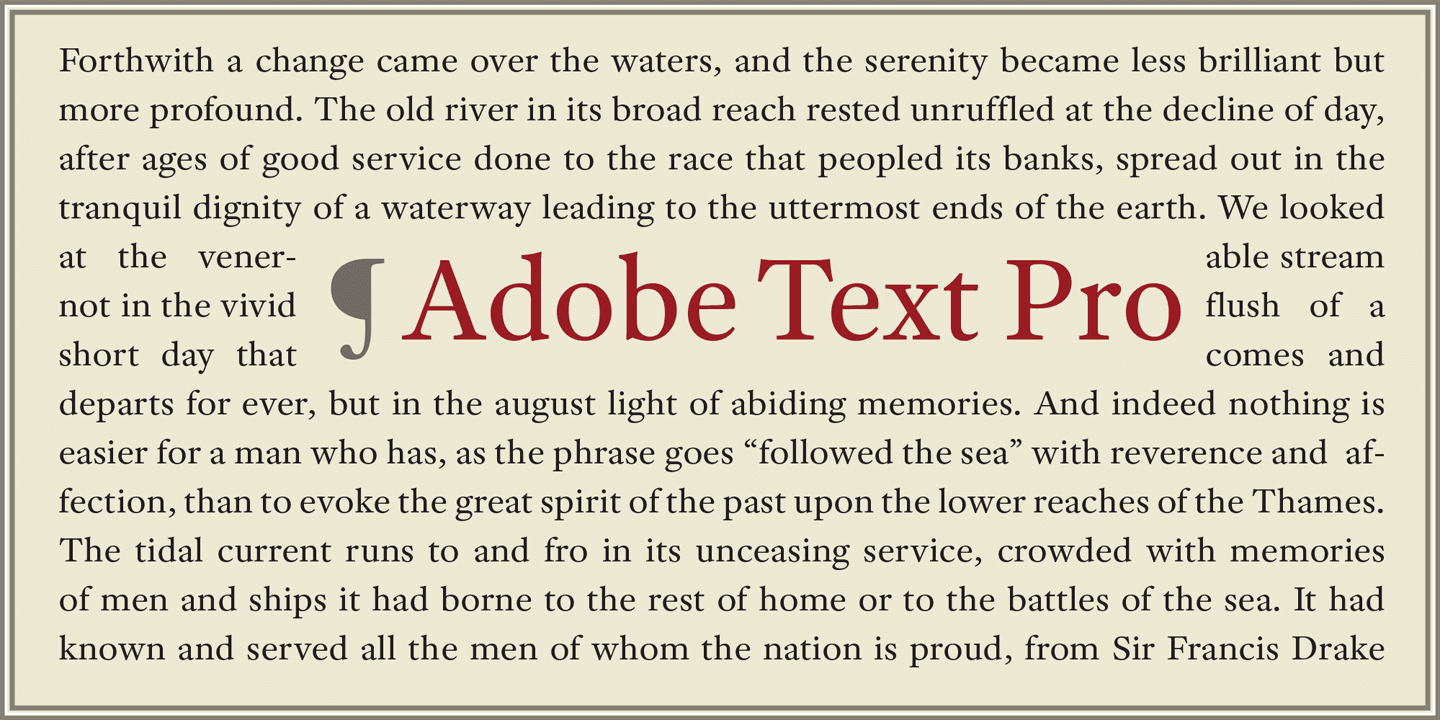 Пример начертания шрифта Adobe Text Pro