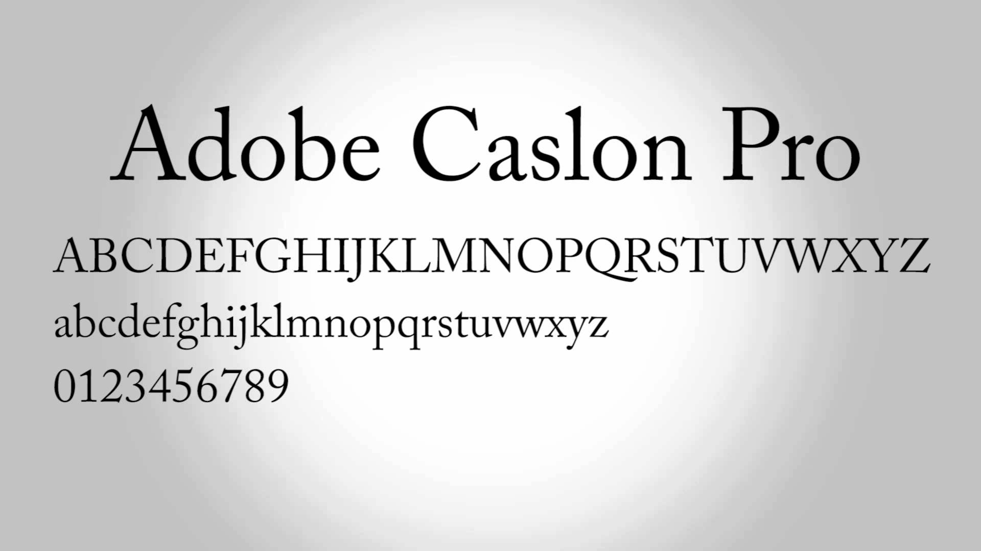 Пример начертания шрифта Adobe Caslon Pro