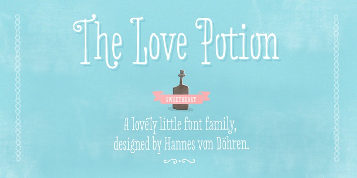 Пример начертания шрифта Love Potion
