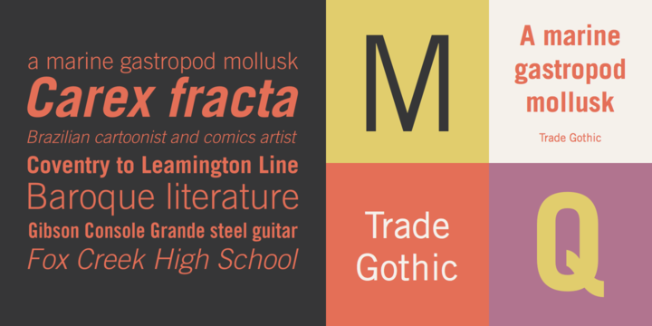 Пример начертания шрифта Trade Gothic LT