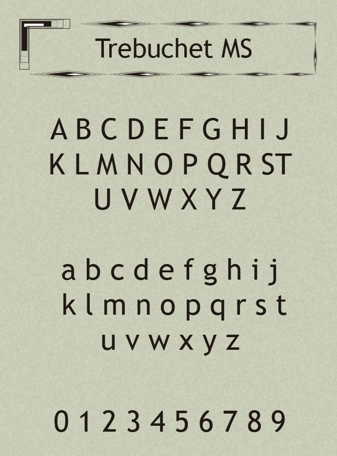 Пример начертания шрифта Trebuchet MS