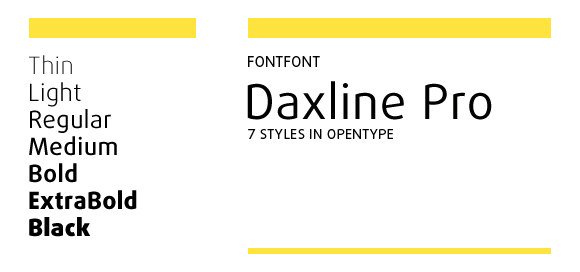 Пример начертания шрифта Daxline Pro