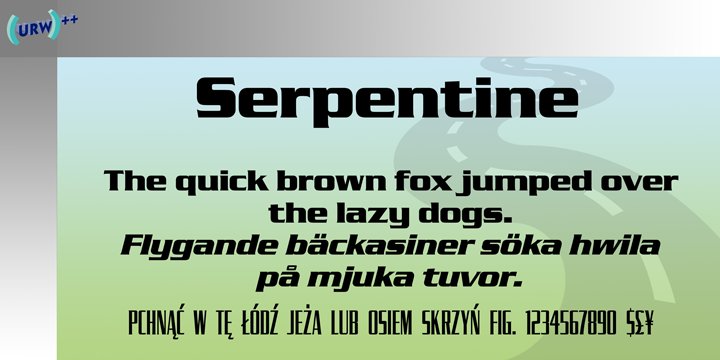 Пример начертания шрифта Serpentine