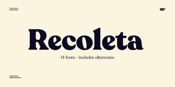 Пример начертания шрифта Recoleta