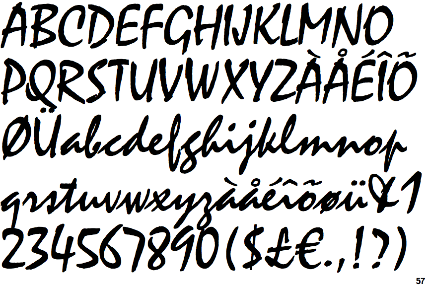 Пример начертания шрифта Mistral