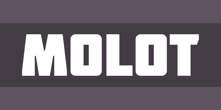 Пример начертания шрифта Molot