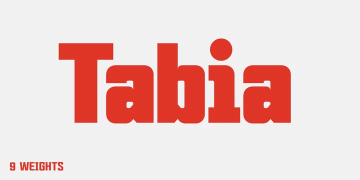 Пример начертания шрифта Tabia