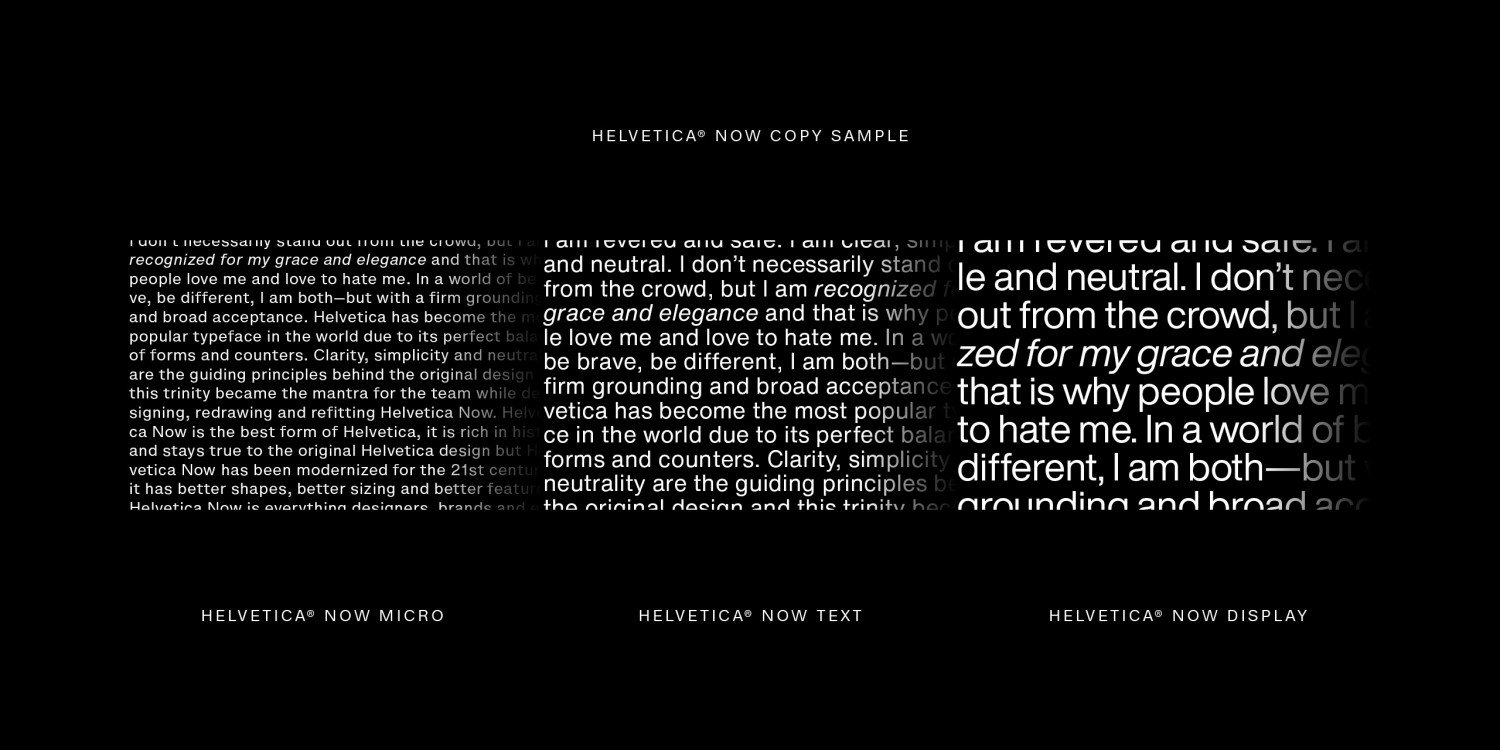 Пример начертания шрифта Helvetica Now Display