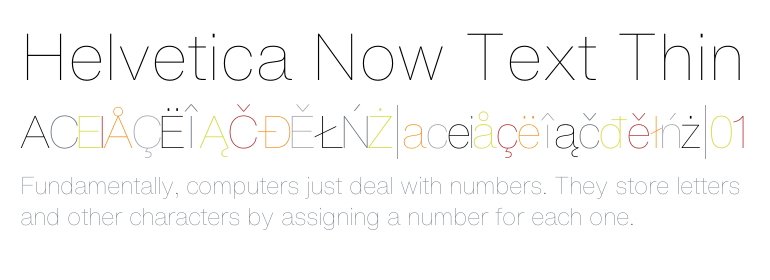 Пример начертания шрифта Helvetica Now Text